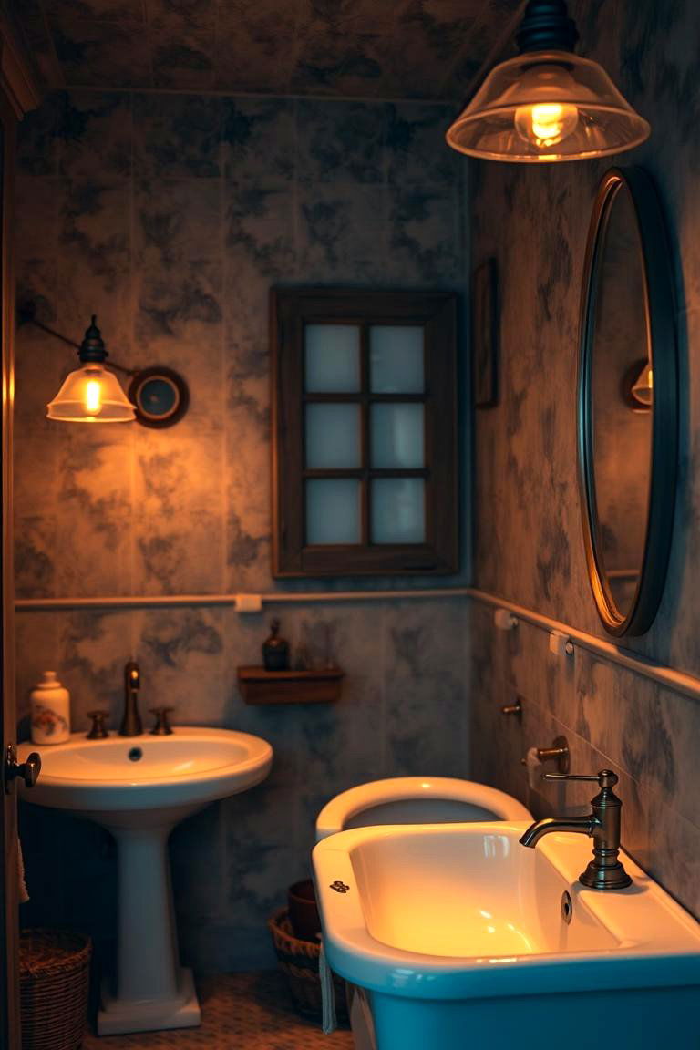 Vintage Inspired Lighting - 24 Cottage Bathroom Ideas