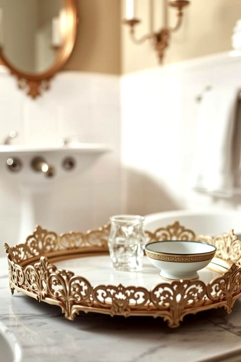 Vintage Inspired Ornate Tray - 24 Bathroom Tray Ideas