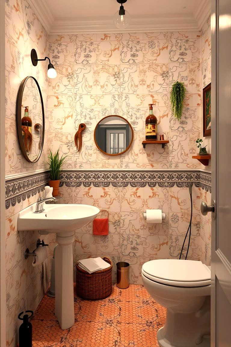 Vintage Inspired Patterned Tiles - 24 Bathroom Tile Ideas