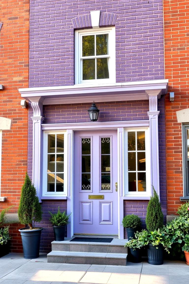 Vintage Inspired Purple Brickwork - 24 Purple House Exterior Ideas