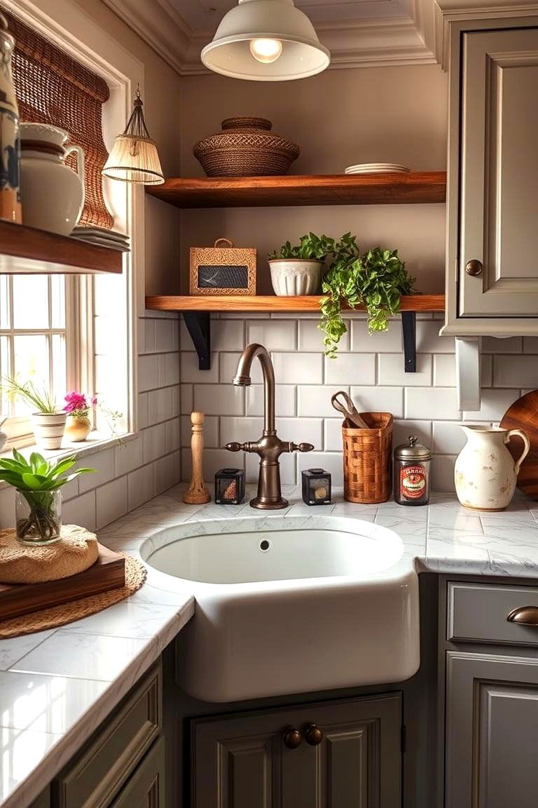 Vintage Inspired Retro Sink - 24 Corner Kitchen Sink Ideas