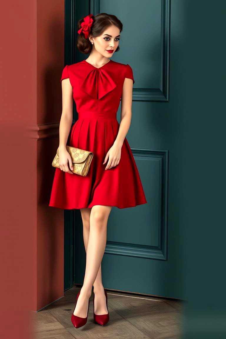 Vintage Inspired Tea Length Dress - 24 Guest Wedding Outfit Ideas