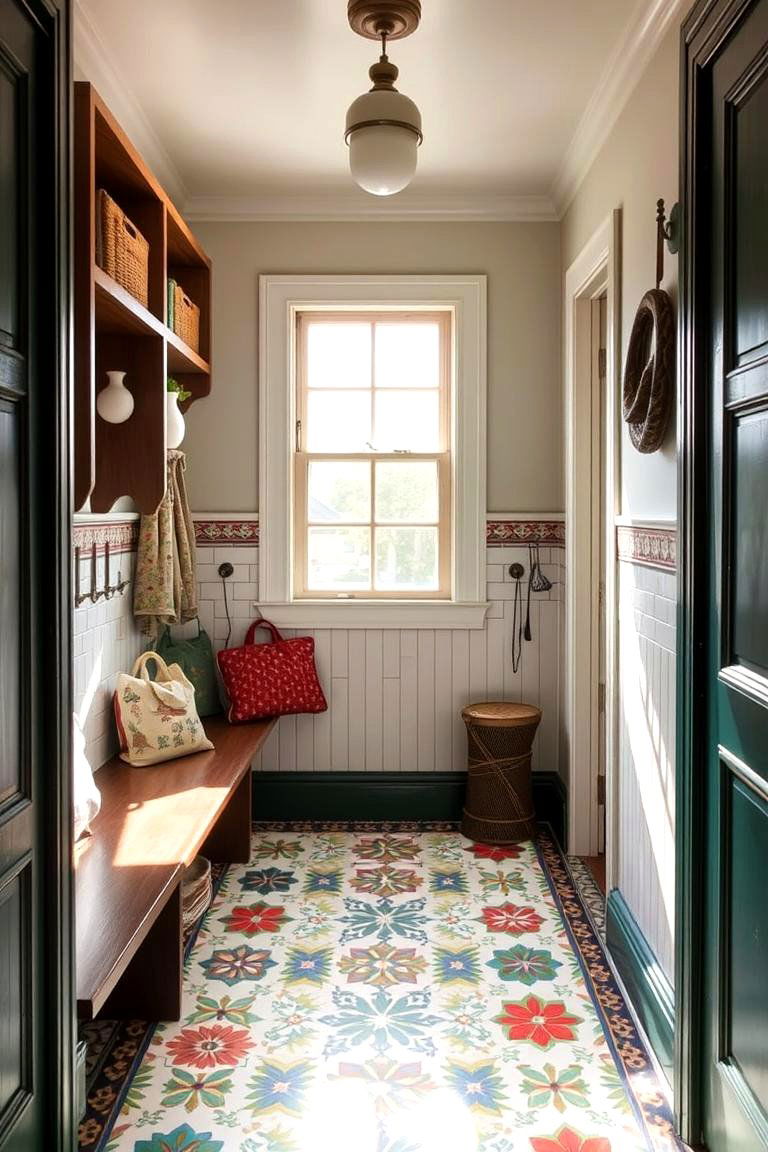 Vintage Inspired Tiles for Charm and Character - 24 Mudroom Tile Floor Ideas