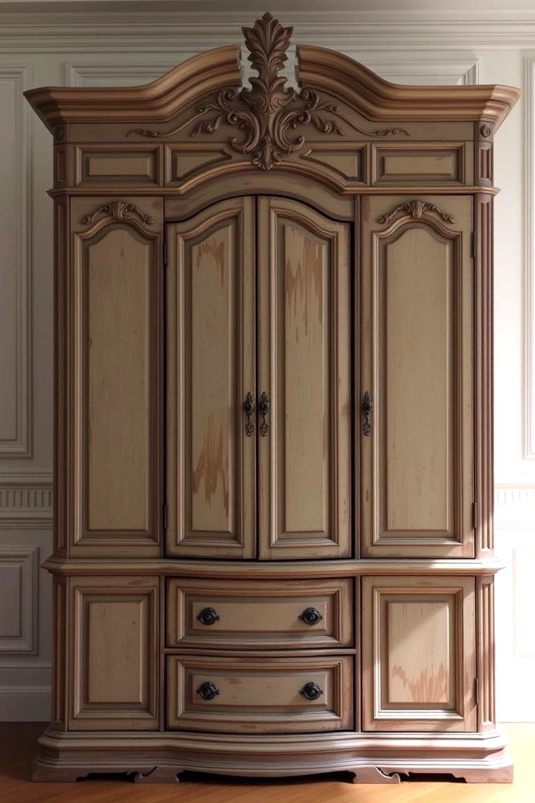 Vintage Inspired Wardrobe - 24 Built-in Wardrobe Ideas Around a Bed
