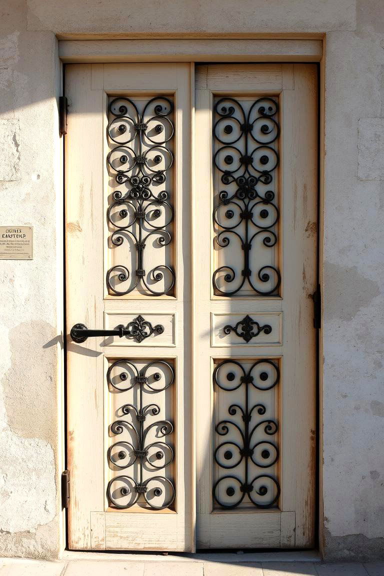 Vintage Iron Accents - 24 Farmhouse Front Door Ideas