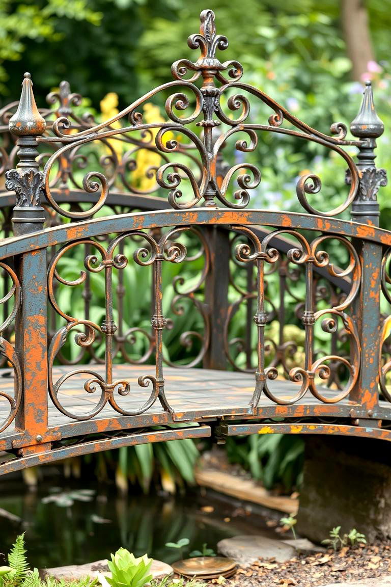 Vintage Iron Bridge - 24 Garden Bridge Ideas
