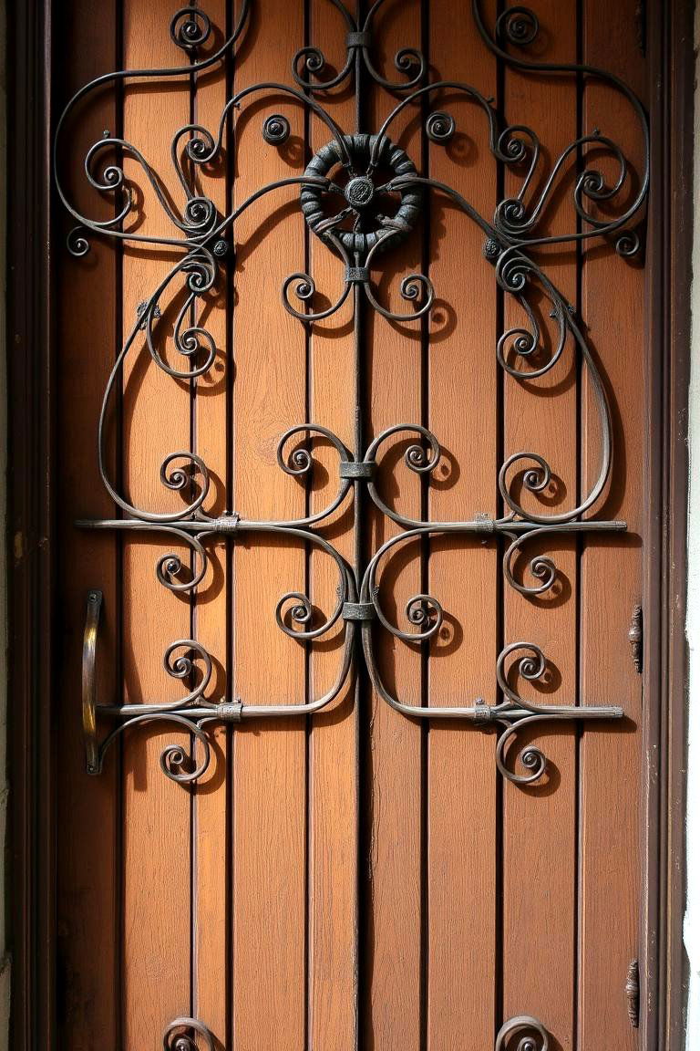 Vintage Iron Detailing - 24 Rustic Front Door Ideas