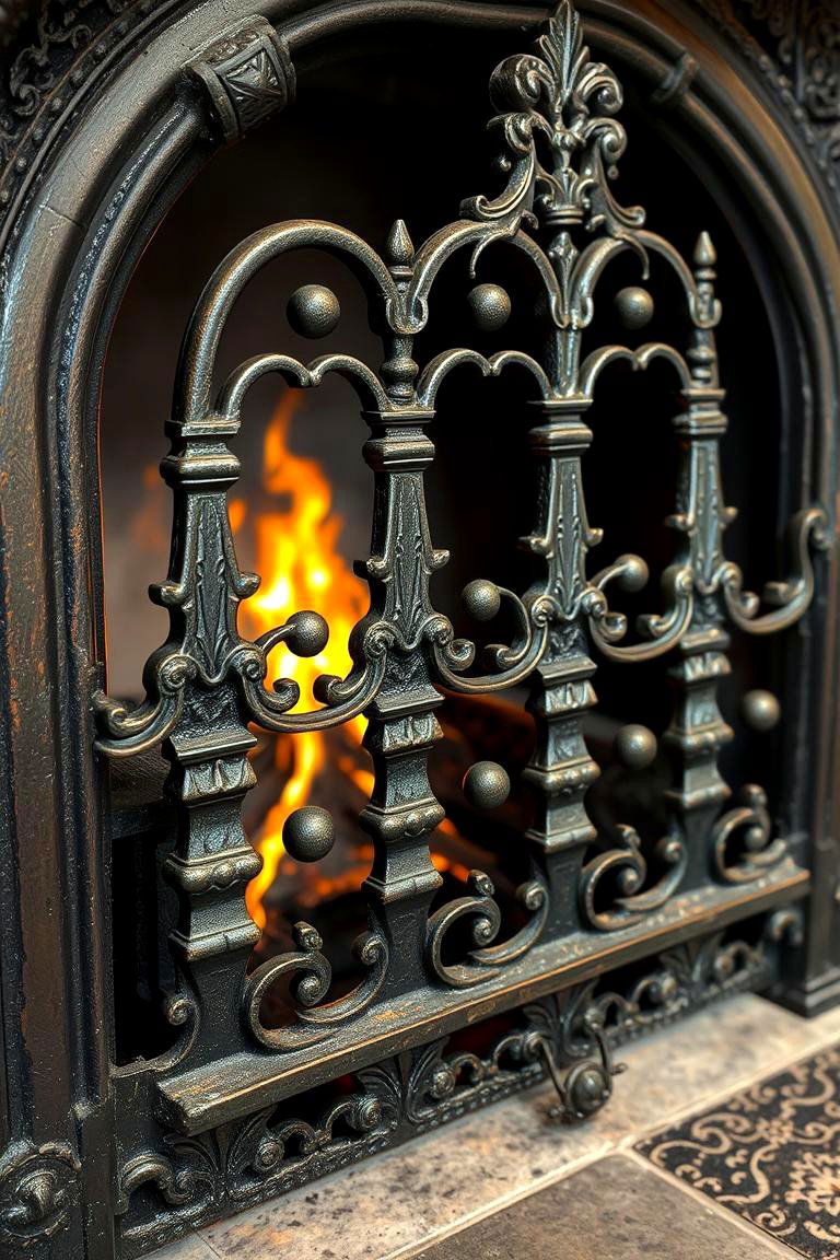 Vintage Iron Grate - 24 Traditional Fireplaces