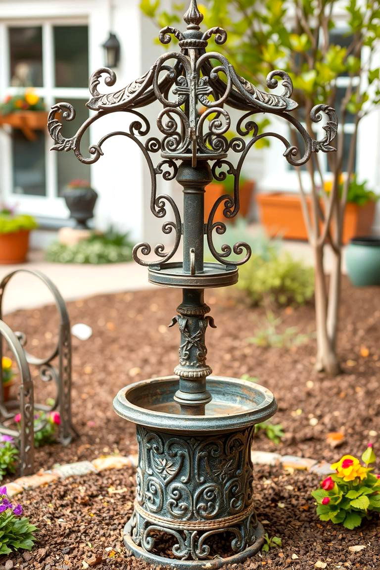 Vintage Iron Wishing Well - 24 Outdoor Wishing Well Garden Ideas