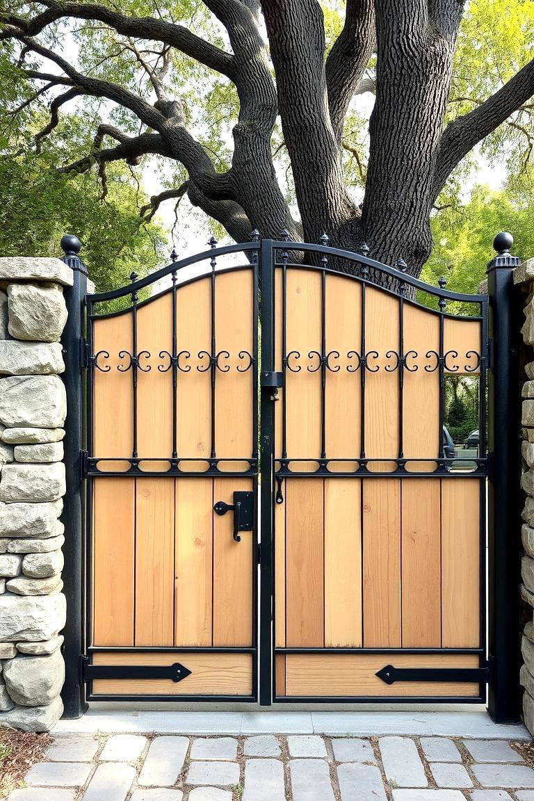 Vintage Iron and Wood Combo - 24 Front Gate Ideas
