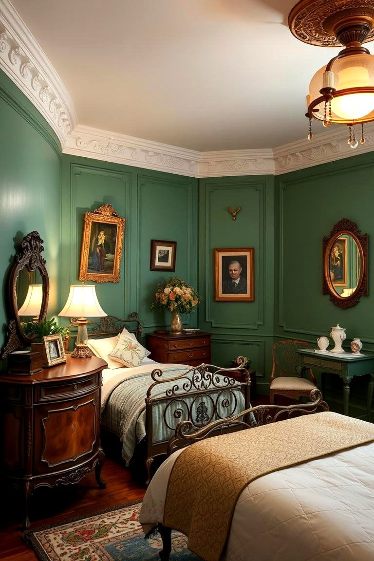 Vintage Jade Charm - 24 Jade Green Bedroom Ideas