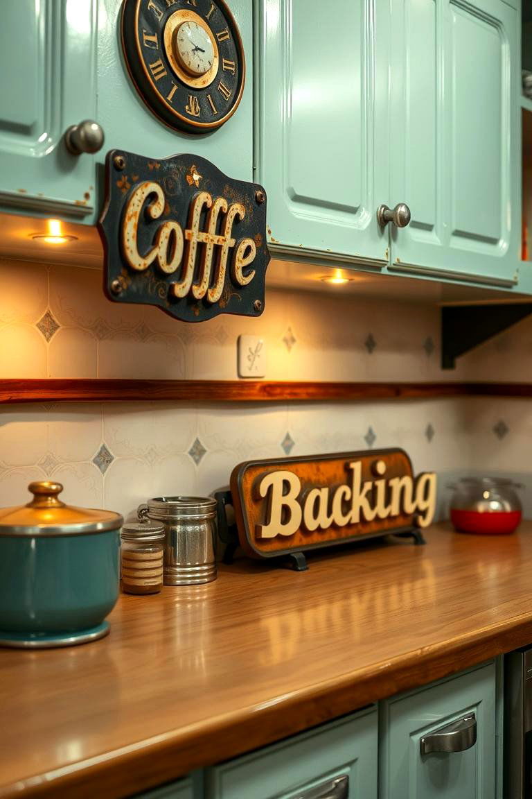 Vintage Kitchen Signage - 24 Kitchen Wall Decor Ideas