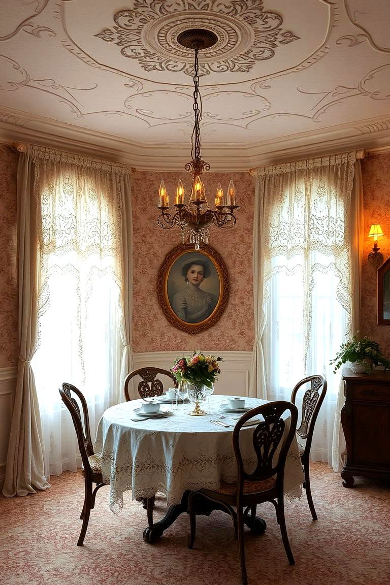 Vintage Lace Curtains - 24 Dining Room Window Treatments