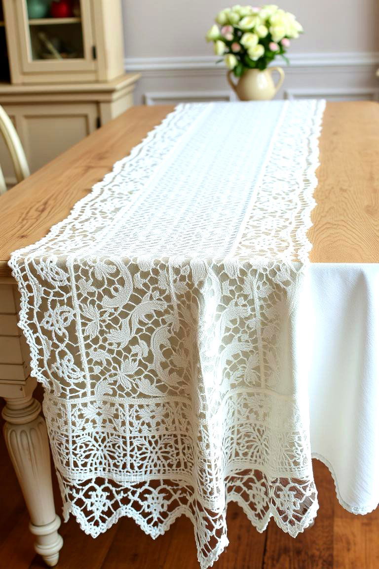 Vintage Lace Table Runner - 24 Table Runner Ideas