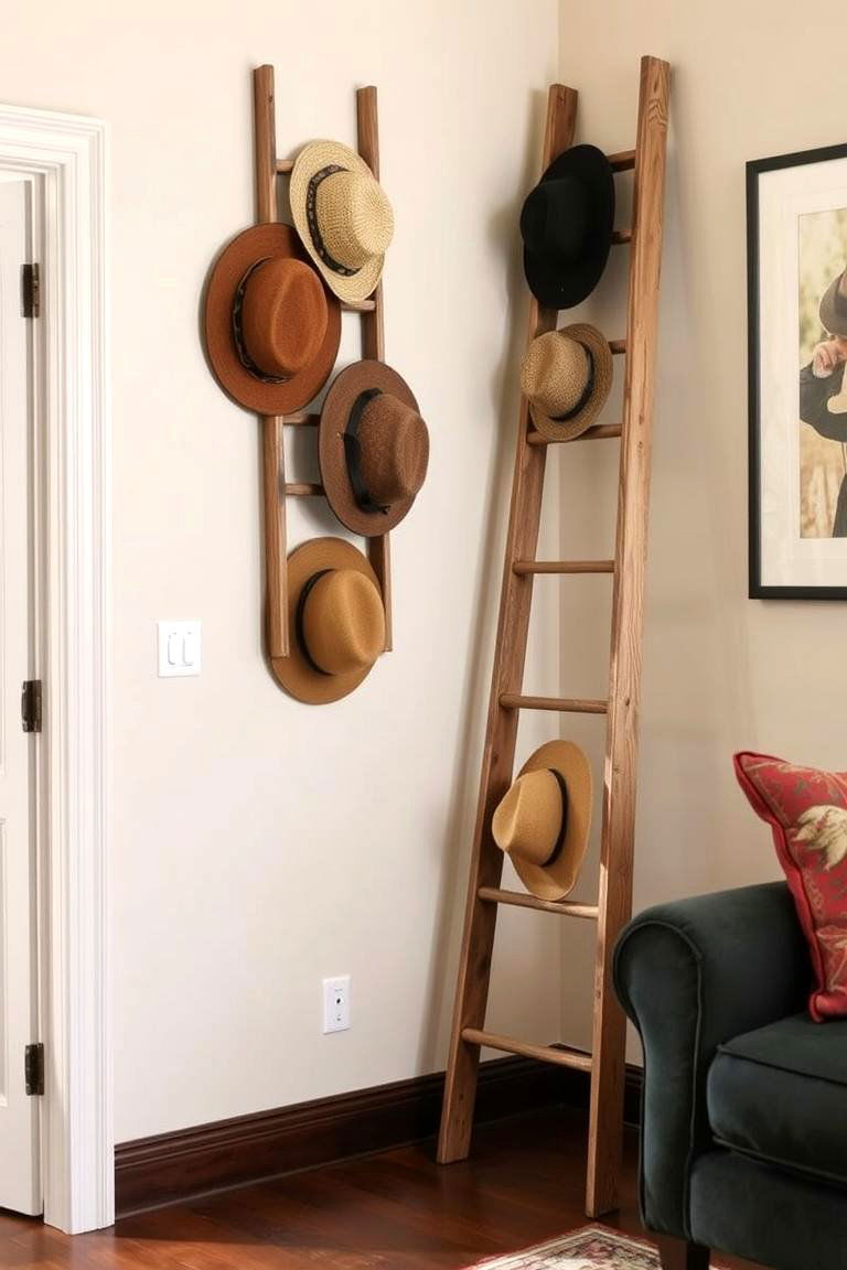 Vintage Ladder Hat Rack - 24 Hat Rack Ideas