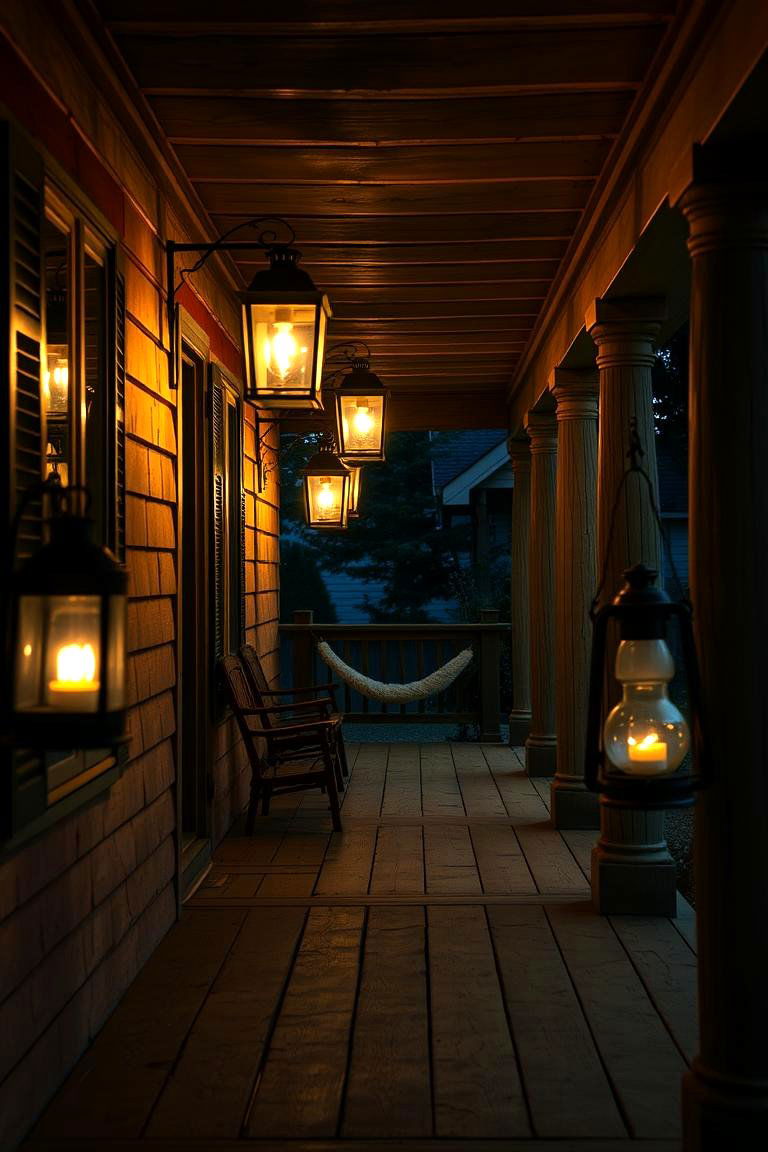 Vintage Lantern Lighting Porch - 24 Small Cape Cod Front Porch Ideas