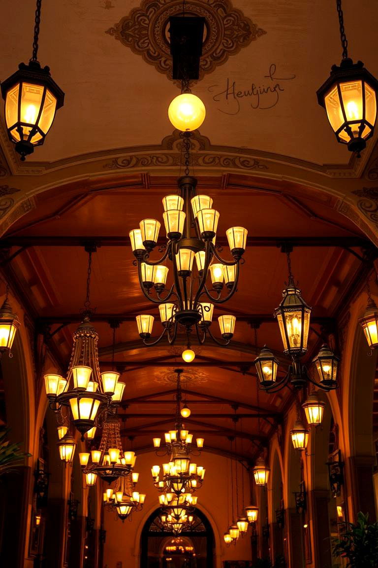 Vintage Lighting Elegance - 24 Spanish Style Living Room Ideas