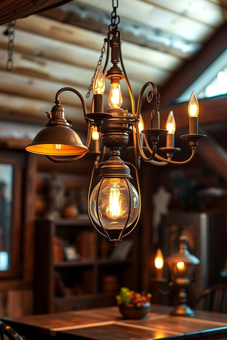 Vintage Lighting Fixtures - 24 Cabin Decor Ideas