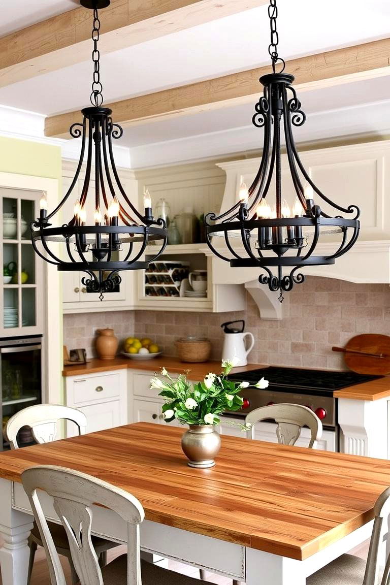 Vintage Lighting Fixtures for an Elegant Touch - 24 French Country Kitchen Ideas