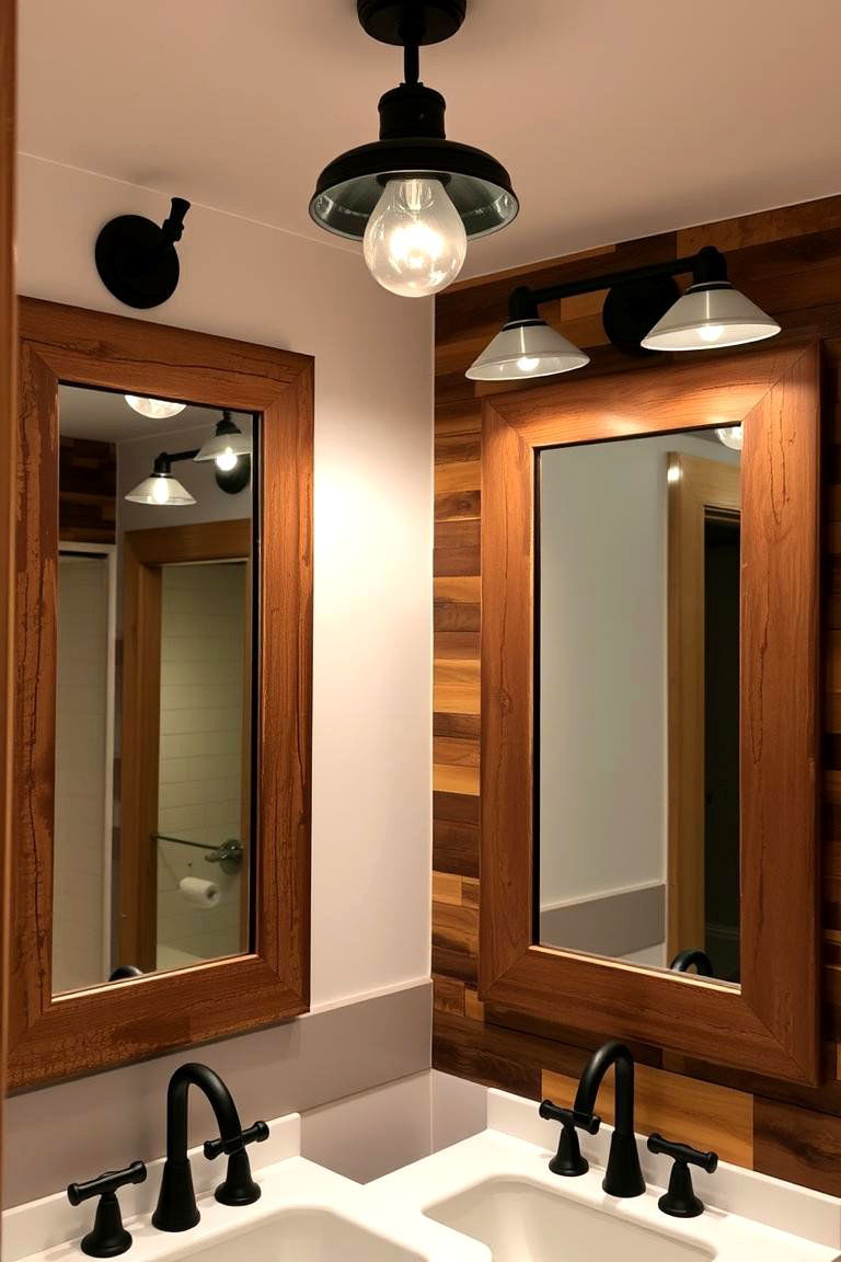 Vintage Lighting for Added Character - 24 Farmhouse Bathroom Ideas