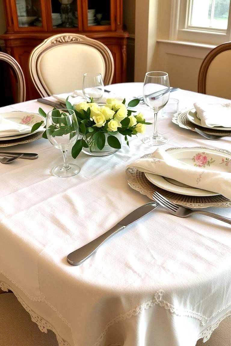 Vintage Linens Allure - 24 Vintage Dining Room Ideas