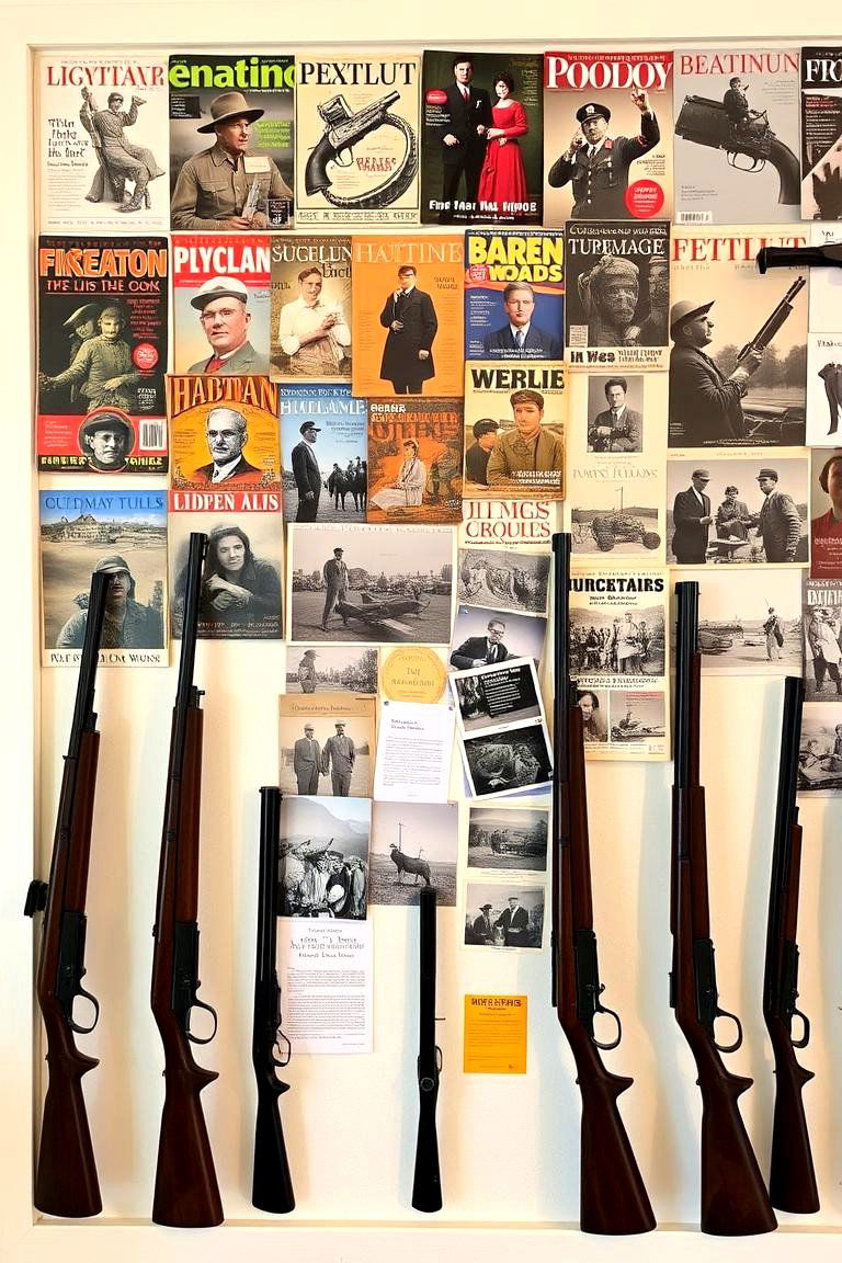 Vintage Magazine and Gun Collage - 24 Gun Wall Ideas