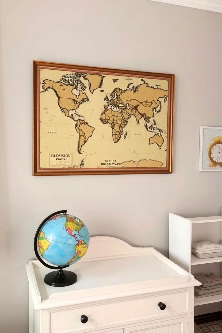 Vintage Maps or Educational Posters as Wall Decor - 24 Vintage Nursery Ideas