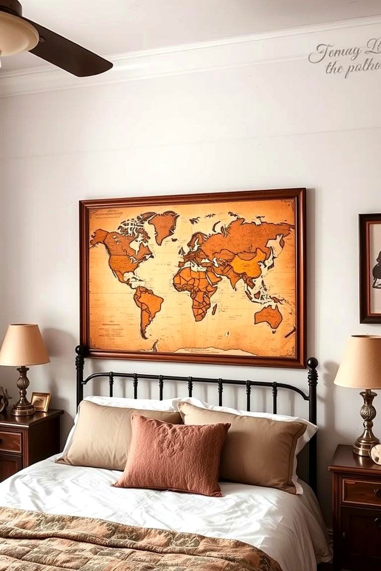 Vintage Maps - 24 Bedroom Wall Decor Ideas