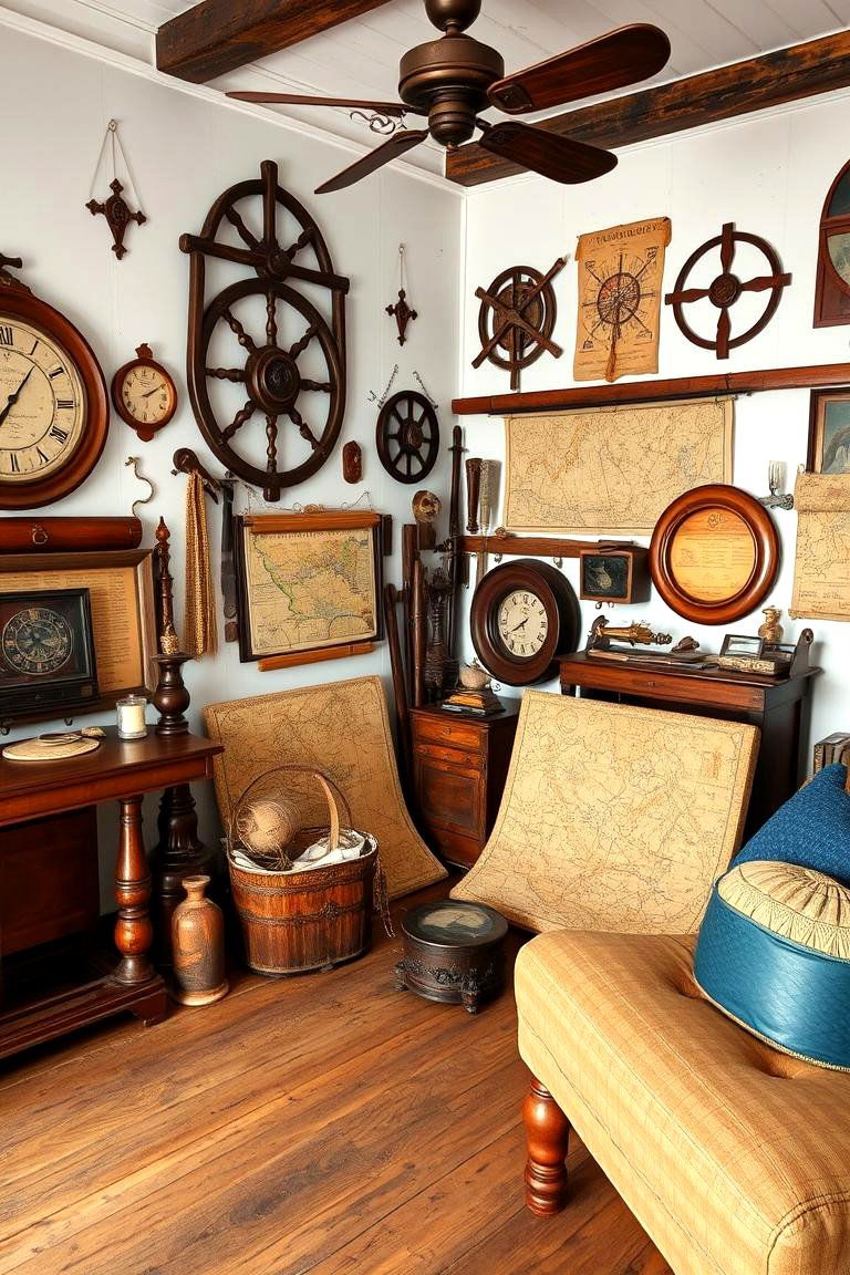 Vintage Maritime Finds - 24 Coastal Living Room Ideas