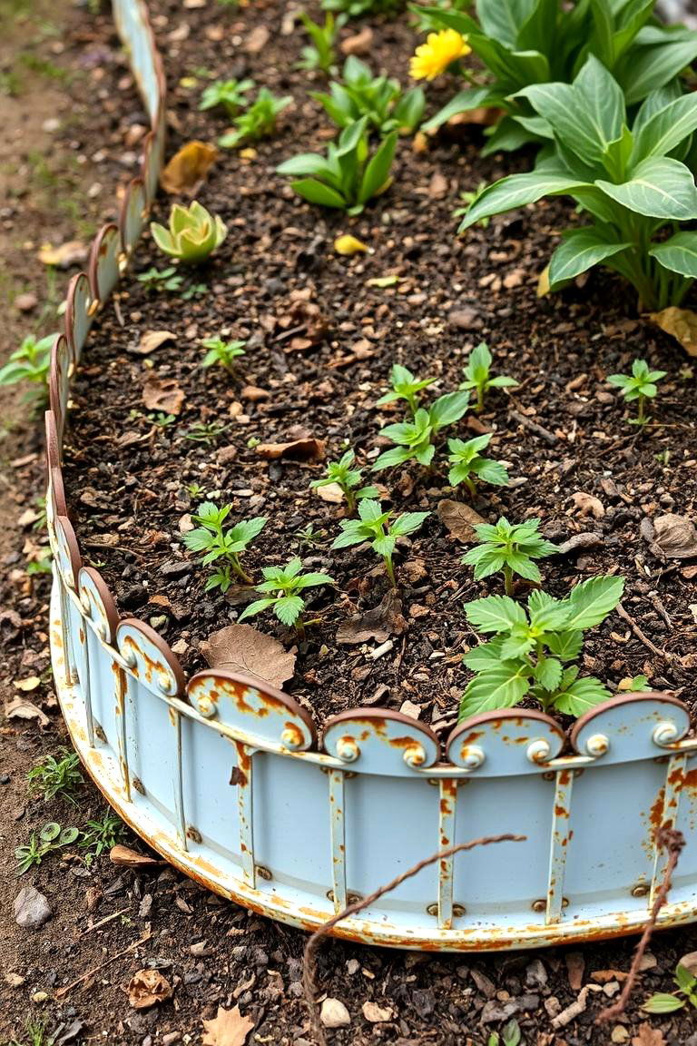 Vintage Metal Edging for a Shabby Chic Appeal - 24 Mulch Edging Ideas
