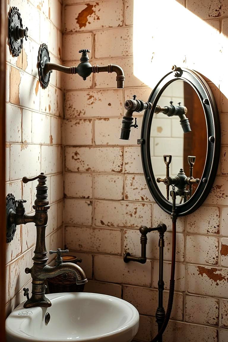 Vintage Metal Fixtures Bathroom - 24 Rustic Outdoor Bathroom Ideas