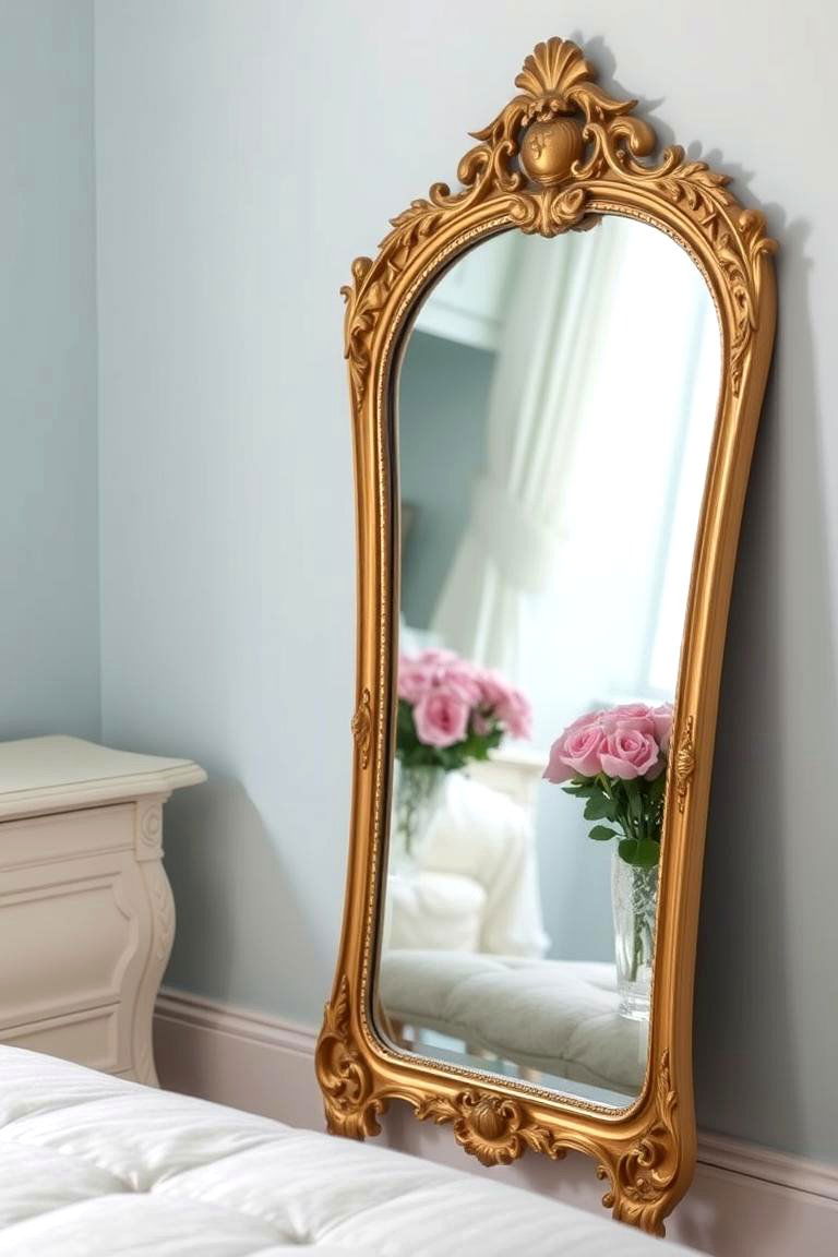 Vintage Mirror Statement - 24 Shabby Chic Bedroom Ideas