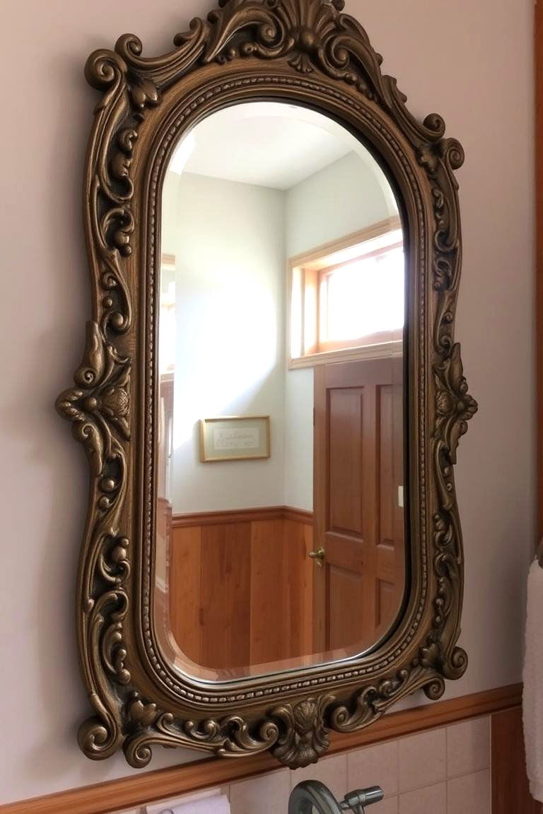 Vintage Mirrors for Classic Appeal - 24 Bathroom Art Ideas