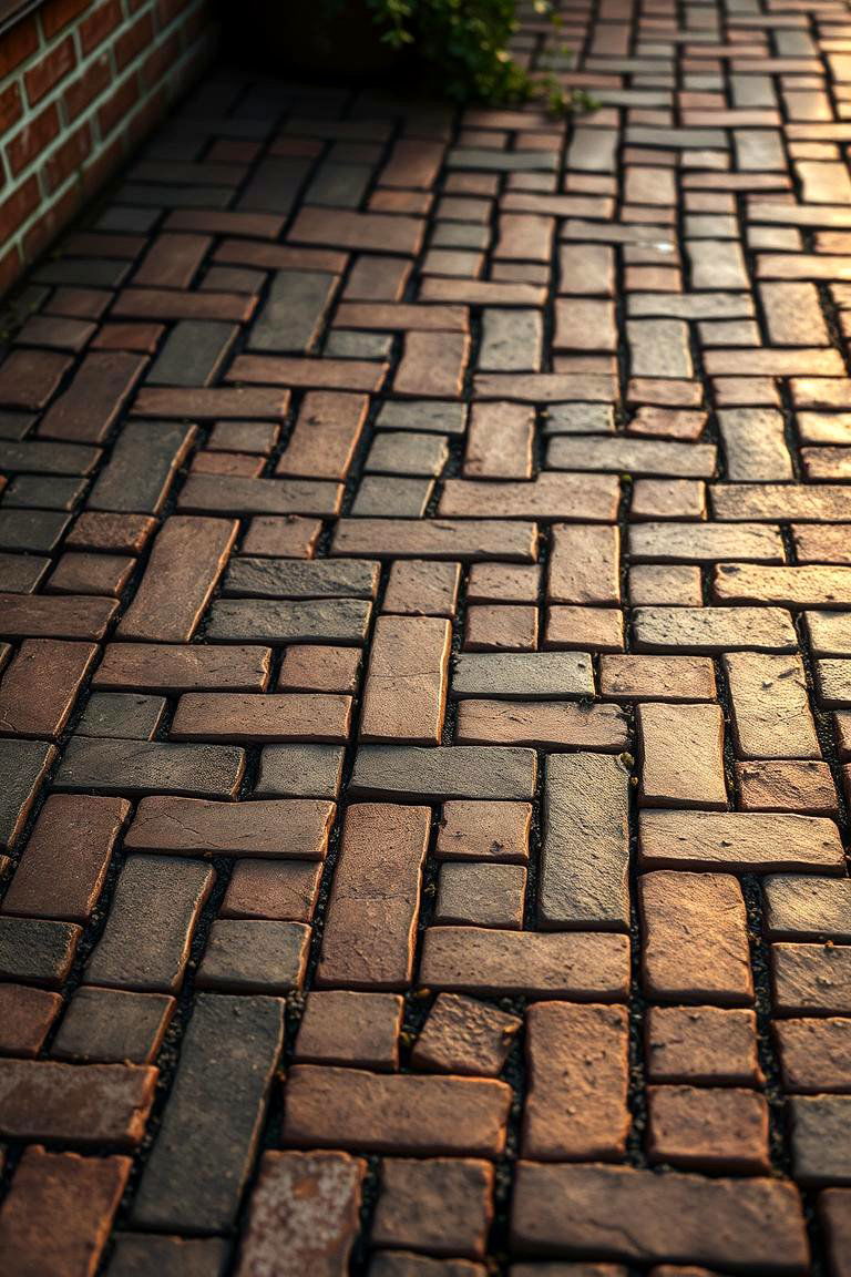Vintage Mosaic Brick Patio - 24 Brick Patio Ideas