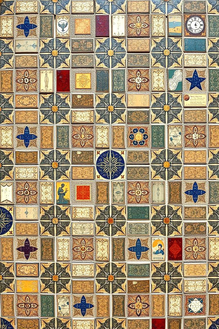 Vintage Mosaic Designs - 24 Concrete Walkway Painting Ideas