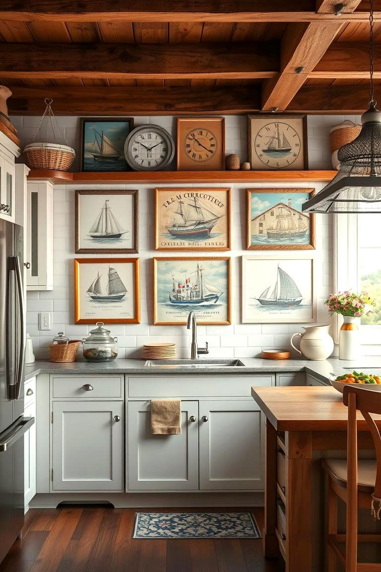 Vintage Nautical Art - 24 coastal kitchen ideas