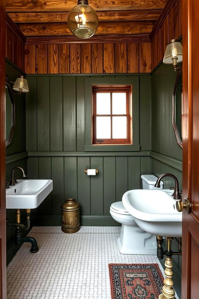 Vintage Olive Charm - 24 Olive Green Bathroom Ideas