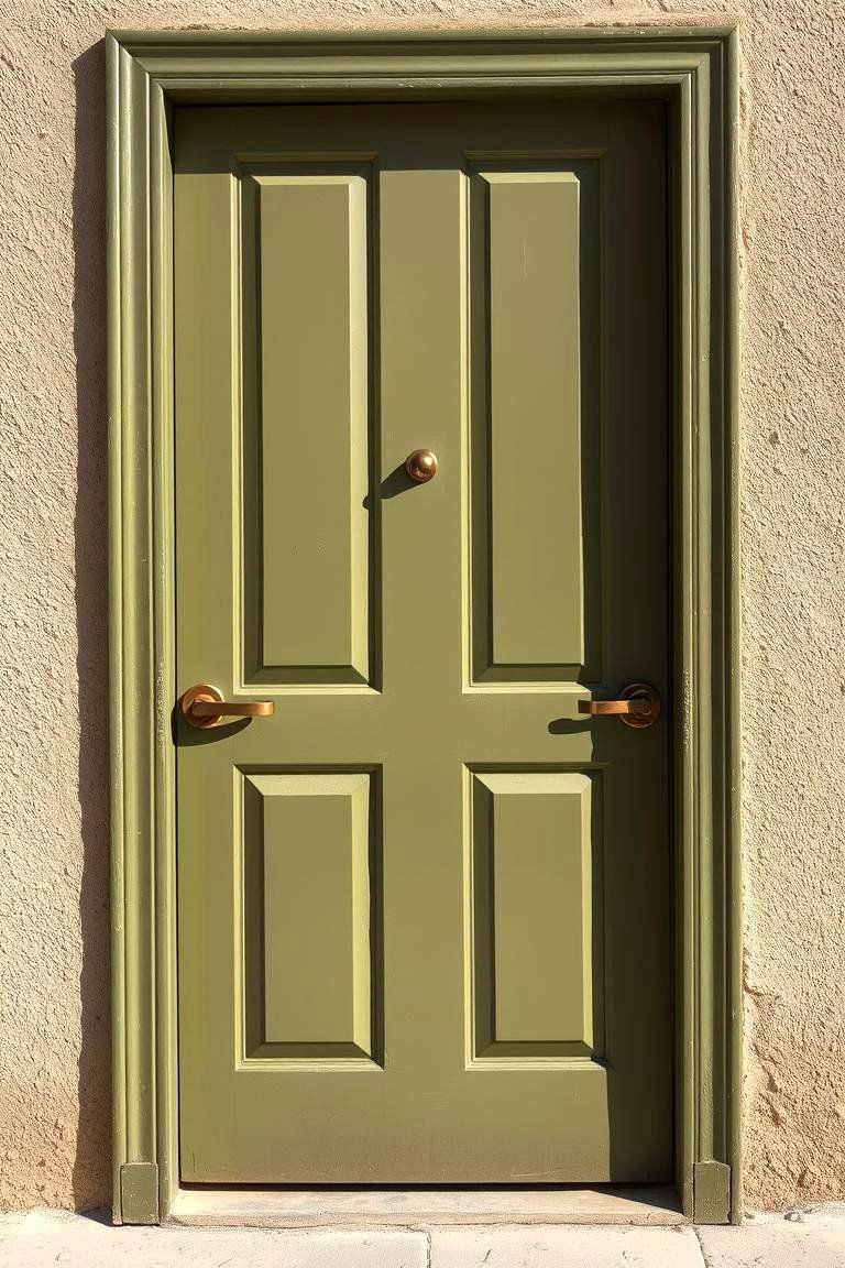 Vintage Olive Revival - 24 Olive Green Front Door Ideas