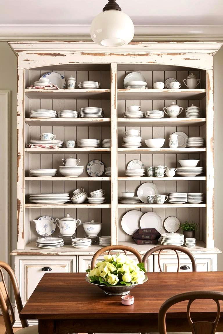 Vintage Open Shelving - 24 Vintage Dining Room Ideas