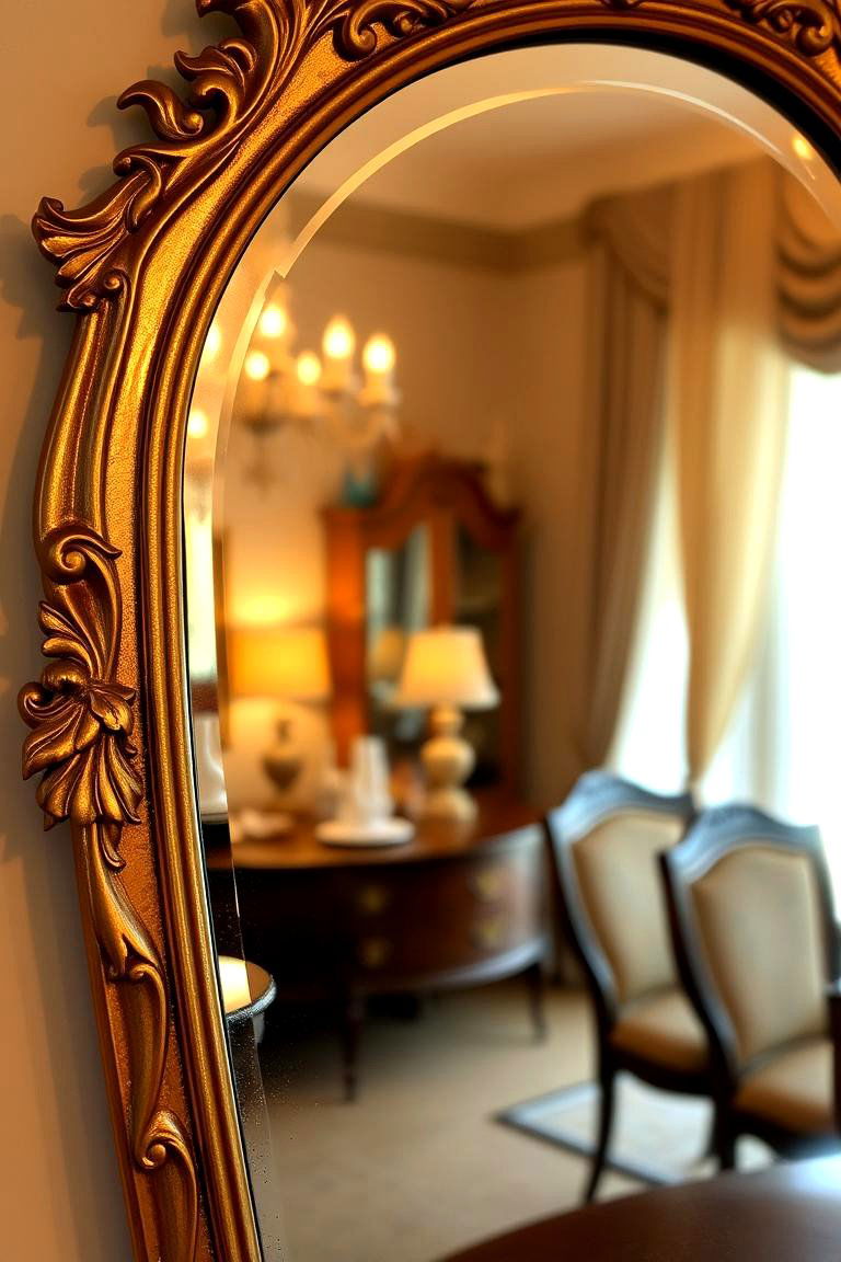 Vintage Ornate Mirror - 24 Dining Room Mirror Ideas