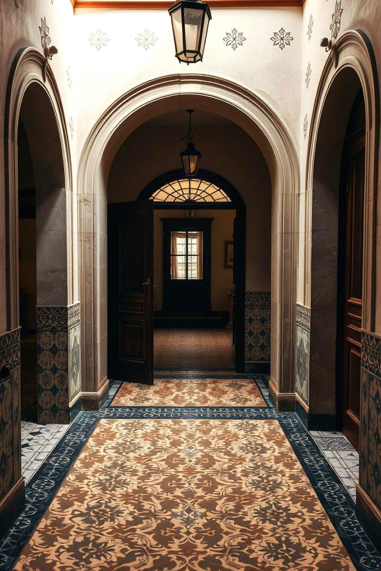Vintage Patterned Cement Tiles - 24 Small Entryway Tile Floor Ideas