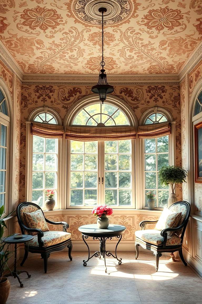 Vintage Patterned Wallpaper Revival - 24 Victorian Sunroom Ideas