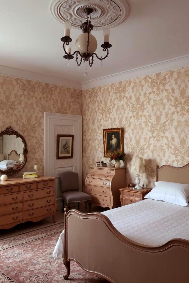 Vintage Patterns for Classic Charm - 24 Bedroom Wallpaper Ideas