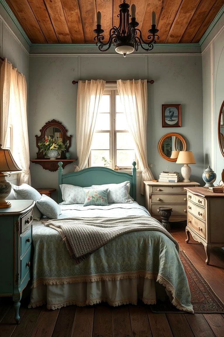 Vintage Periwinkle Charm - 24 Periwinkle Bedroom Ideas