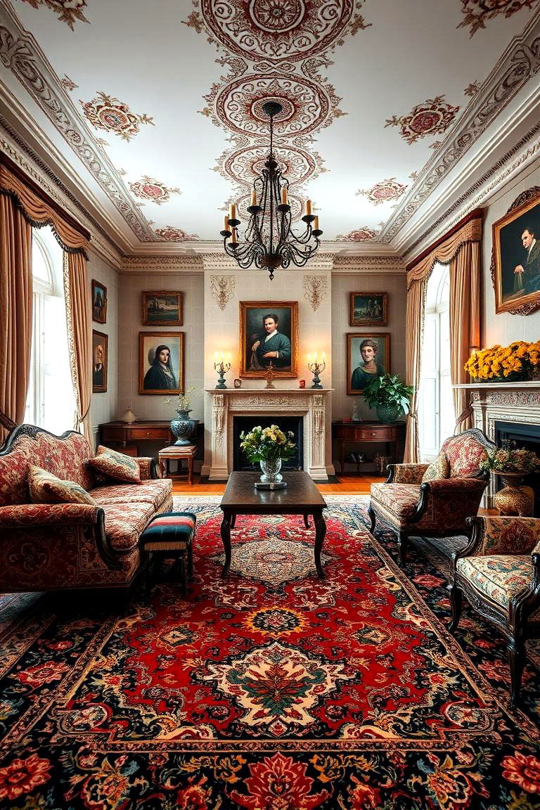 Vintage Persian Carpet - 24 Living Room Carpet Ideas
