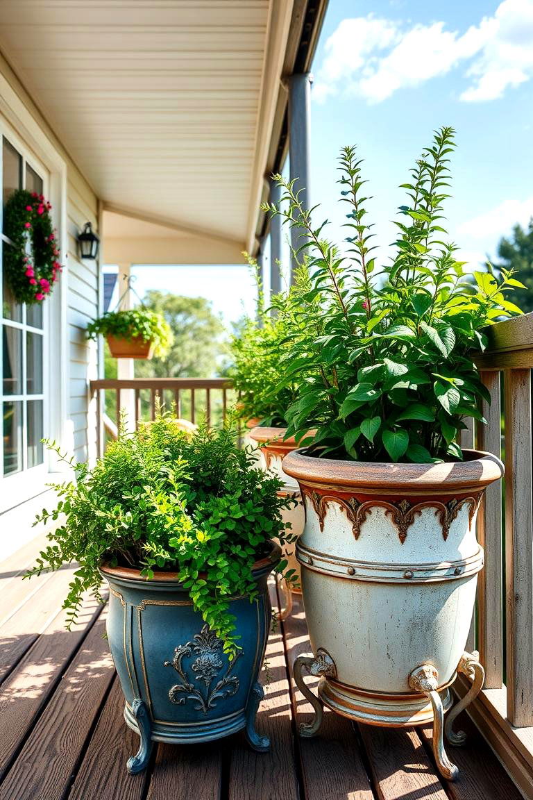 Vintage Planter Revival - 24 Deck Decorating Ideas With Plant