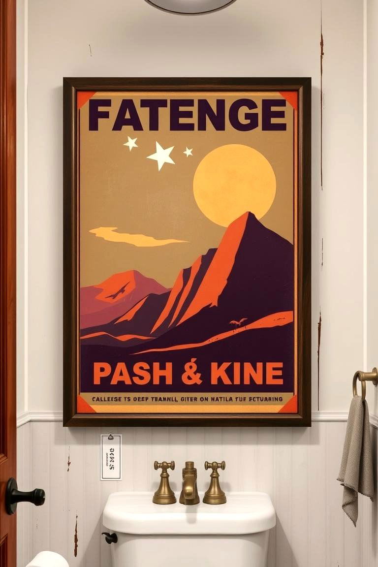 Vintage Posters for Nostalgic Charm - 24 Bathroom Art Ideas