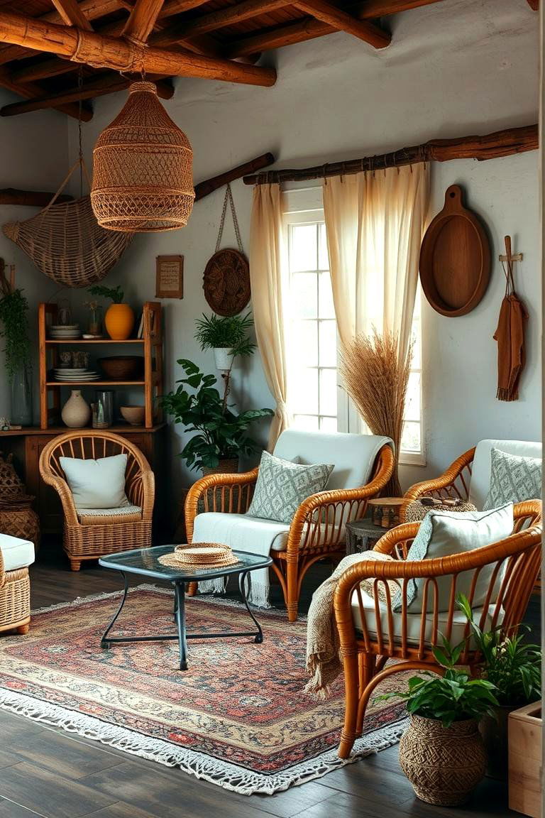 Vintage Rattan Furnishings for a Boho Touch - 24 Boho Teen Bedroom Ideas