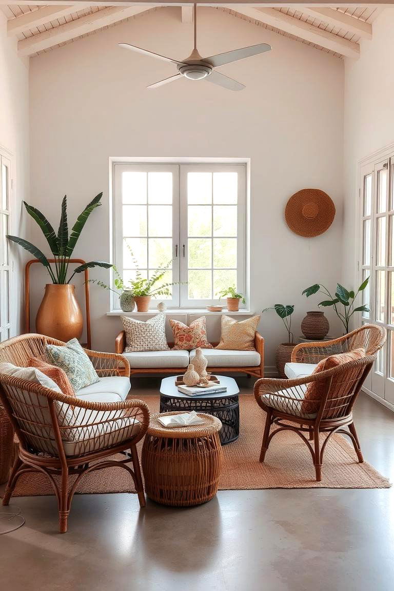 Vintage Rattan Furniture - 24 Boho Decor Ideas