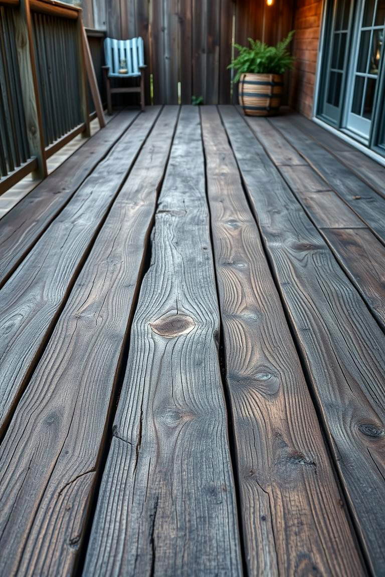 Vintage Reclaimed Wood Deck - 24 Patio Deck Ideas